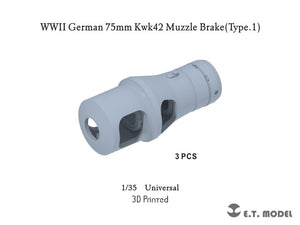 ET Model P35-307 WWII Allemand 75mm Kwk42 Frein de bouche Type.1 (Impression 3D) 1/35