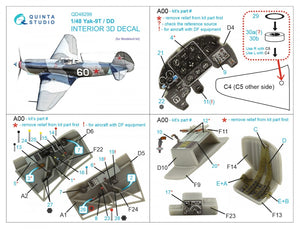 Intérieur imprimé en 3D et coloré sur papier décalcomanie Quinta Studio QD48299 Yak-9T/DD (Modelsvit) 1/48  – Bild 6