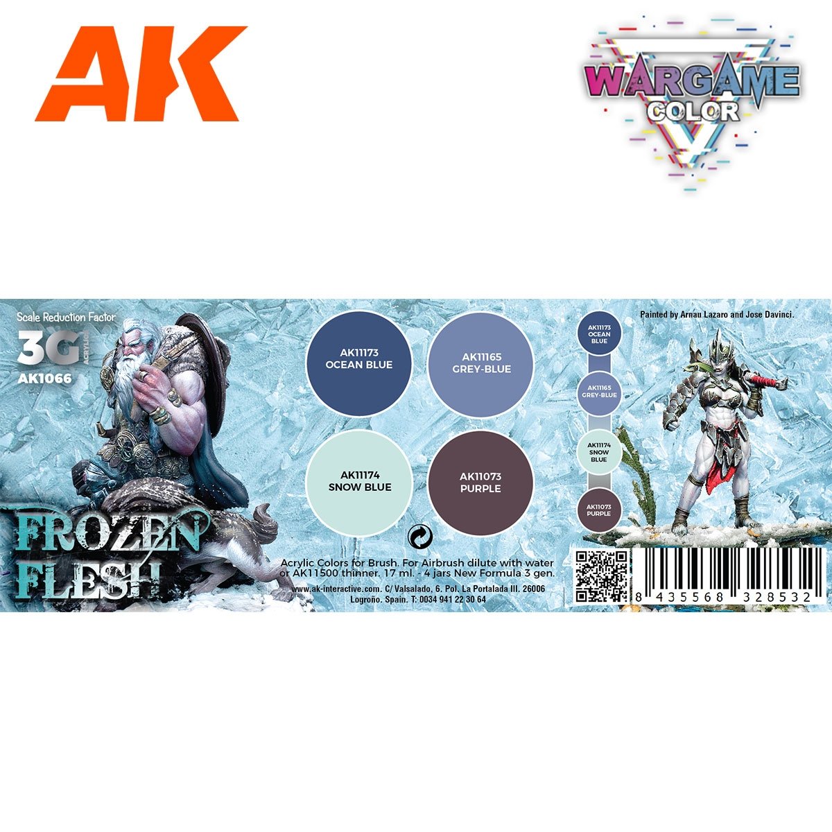 Coffret de couleurs AK Interactive AK1066 WARGAME. Chair congelée. 4 x 17 ml – image 2