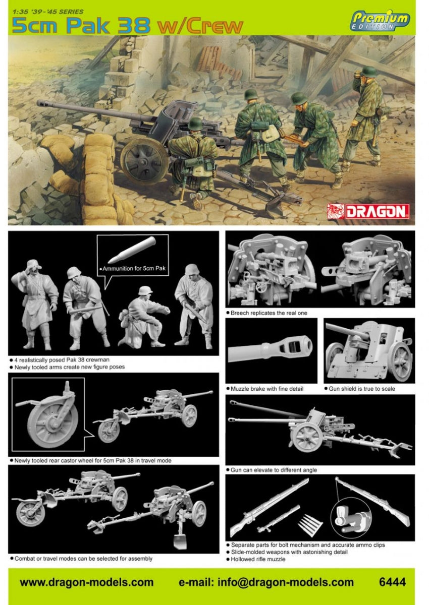Dragon 6444 5cm Pak 38 avec équipage 1/35 – imagen 2