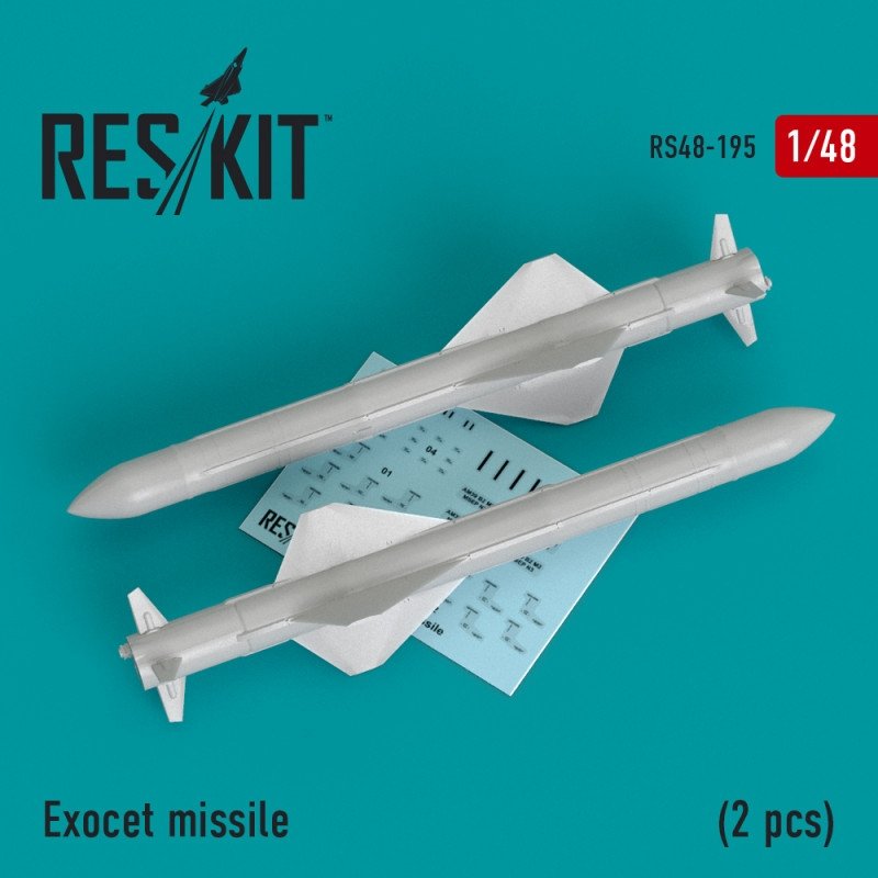 Missile Exocet RESKIT RS48-0195 (2 pièces) 1/48