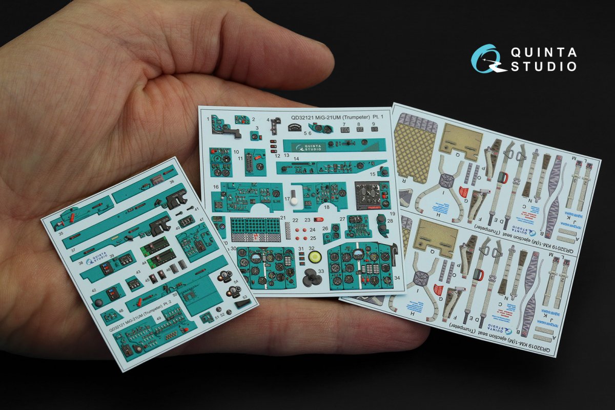 Intérieur imprimé en 3D et coloré du MiG-21UM (Trumpeter) par Quinta Studio QD32121, échelle 1/32  – image 12