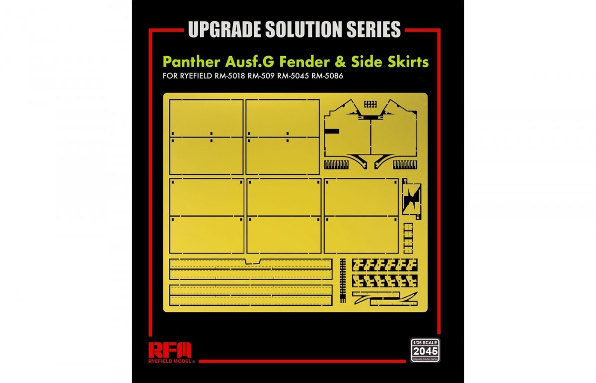 Rye Field Modèle 2045 Panther Ausf.G Aile et jupe latérale - Solution de mise à niveau 1/35 – image 2
