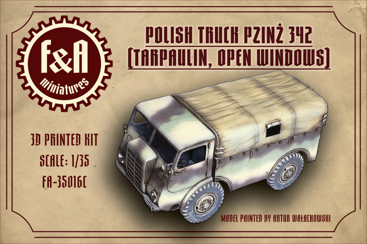 F&amp;A Miniatures FA-35016C Pzinż 342 bâche fenêtres ouvertes 1/35