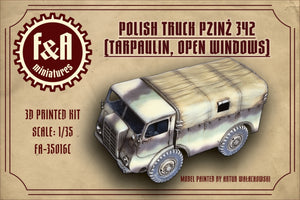 F&amp;amp;A Miniatures FA-35016C Pzinż 342 bâche fenêtres ouvertes 1/35