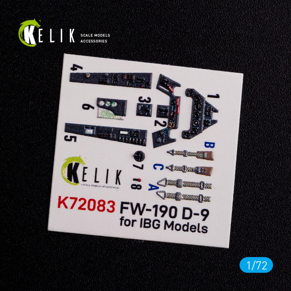 Décalcomanies 3D intérieures KELIK K72083 pour maquette IBG Models au 1/72 du Fw 190 D-9 – immagine 3