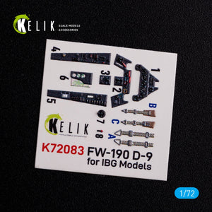 Décalcomanies 3D intérieures KELIK K72083 pour maquette IBG Models au 1/72 du Fw 190 D-9 – immagine 3