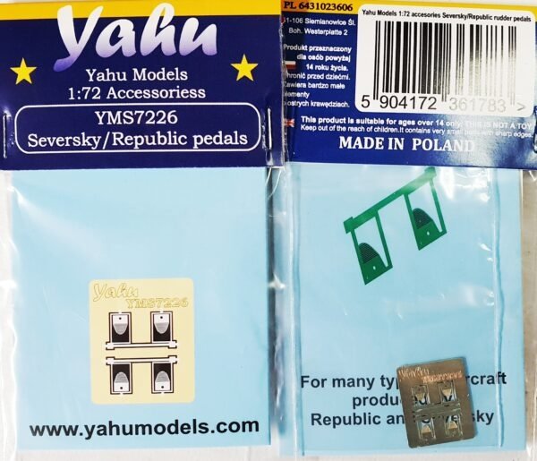 Yahu YMS7226 Pédales de gouvernail Seversky/Republic 1/72