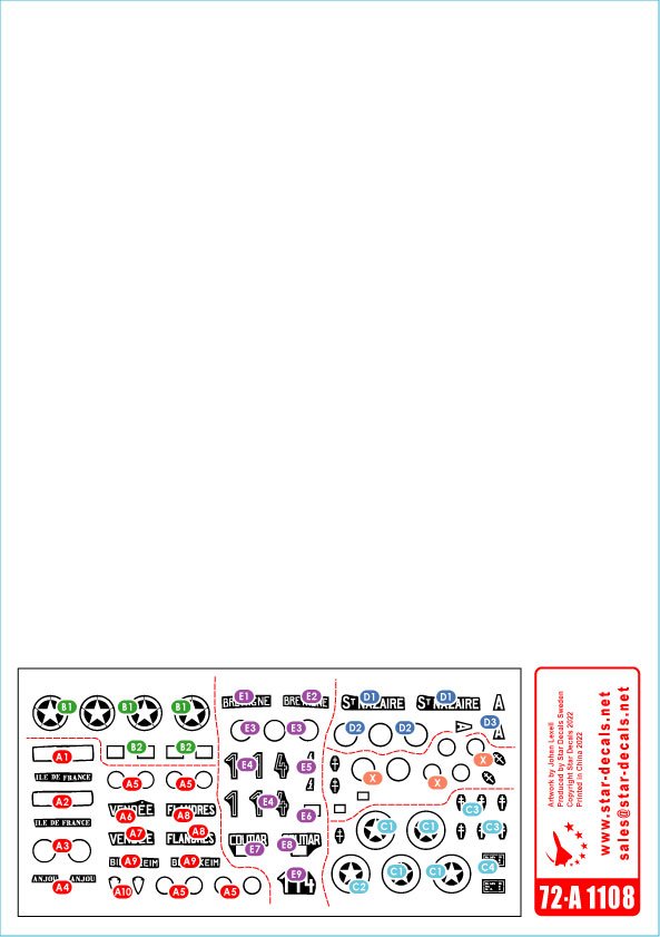 Star Decals 72-A1108 FFI #1 Chars allemands capturés. Résistance française - Forces Françaises de l&amp;#39;Intérieur 1/72 – image 2