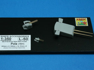 Aber 350L-50 Set of barrels 203mm x 8; 100mm x 16, 37mm x 8 for Italian Navy Pola class heavy crusies 1/350 – zdjęcie 3