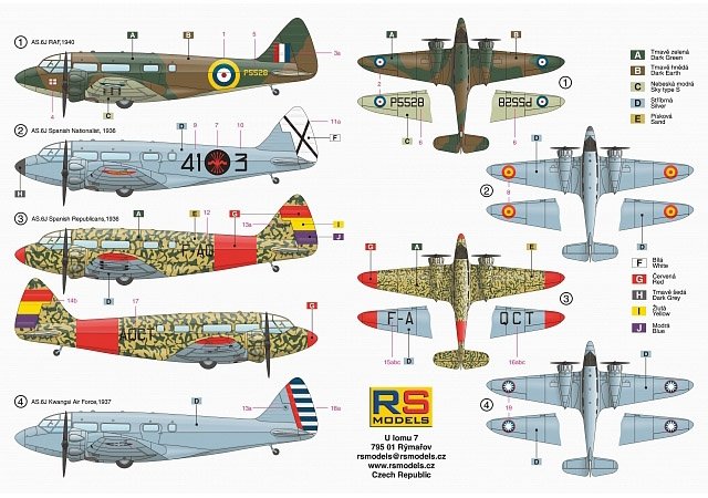 RS Models 92250 Airspeed Envoy 1/72 – zdjęcie 2