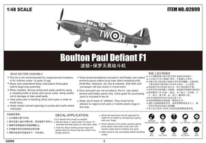 Trumpeter 02899 Boulton Paul Defiant F1 1/48 – image 2