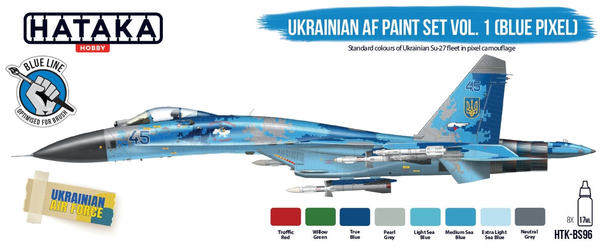 Hataka HTK-BS96 Ensemble de peinture ukrainienne AF Vol. 1 pixel bleu (6x17ml)