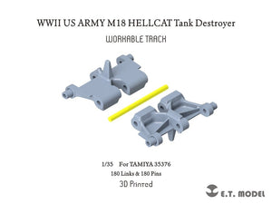 Maquette ET P35-036 Chasseur de chars M18 Hellcat de l&amp;#39;armée américaine (Seconde Guerre mondiale), chenilles fonctionnelles (impression 3D), échelle 1/35