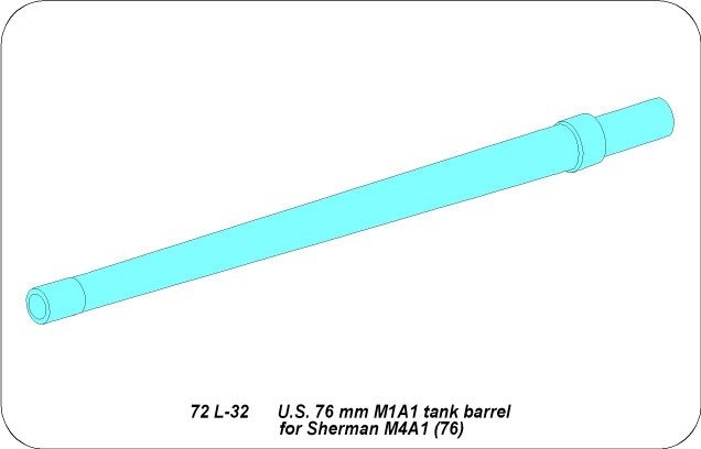 Canon Aber 72L-32 de 76 mm pour Sherman M4A1 (76) / Canon américain de 76 mm pour char Sherman M4A1 (76) à l&amp;#39;échelle 1/72 – immagine 6