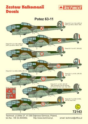 Techmod 72143 - Potez 63-11 1/72 – image 2