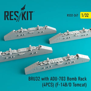 RESKIT RS32-0267 BRU32 avec râtelier à bombes ADU-703 (4 pièces) 1/32