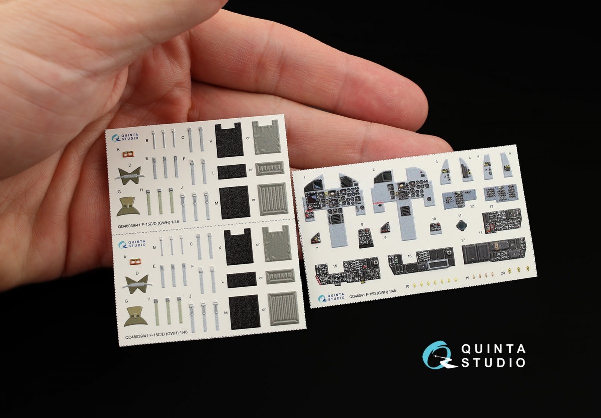 Intérieur imprimé en 3D et coloré sur papier décalcomanie Quinta Studio QD48041 F-15D (pour kit GWH) 1/48 – image 8