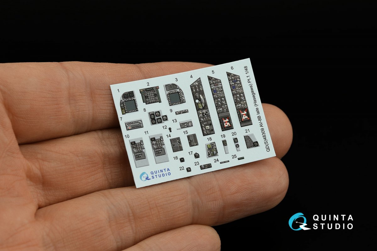 Intérieur imprimé en 3D et coloré sur papier décalcomanie Quinta Studio QDS-48309 AV-8B Late (Hasegawa) (Petite version) 1/48 – Bild 5