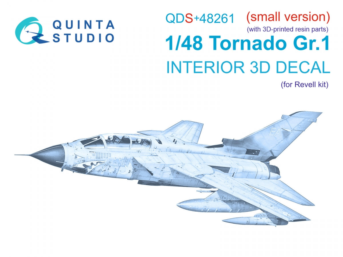 Quinta Studio QDS+48261 Tornado GR.1 Intérieur coloré imprimé en 3D sur papier décalcomanie (Revell) (petite version) (avec pièces en résine imprimées en 3D) 1/48