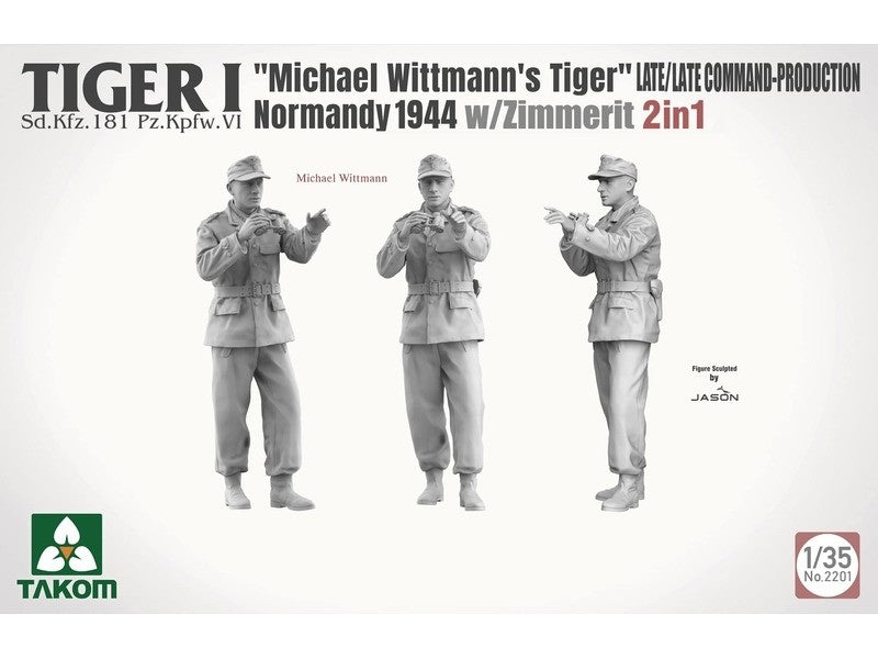 Takom 2201 Tiger I Late Production w/zimmerit Normandy 1944 Sd.Kfz. 181 Pz.Kpfw. VI Ausf. E &amp;quot;Michael Wittmann&amp;#39;s Tiger&amp;quot;(Late/Late Command) 1/35 – zdjęcie 4