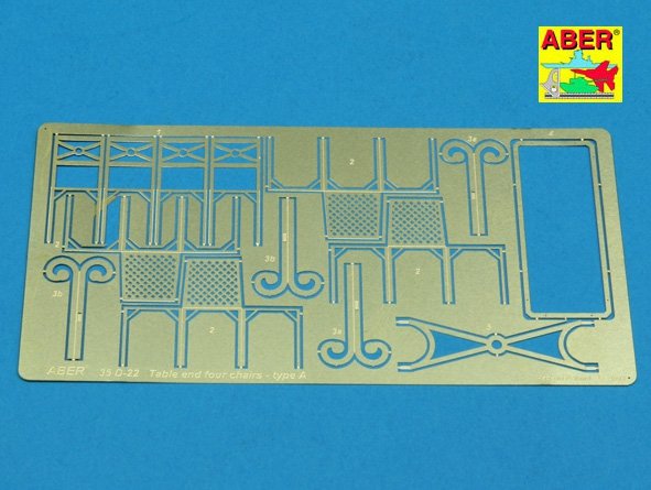 Aber 35D22 Table d'appoint quatre chaises - type A (1/35)