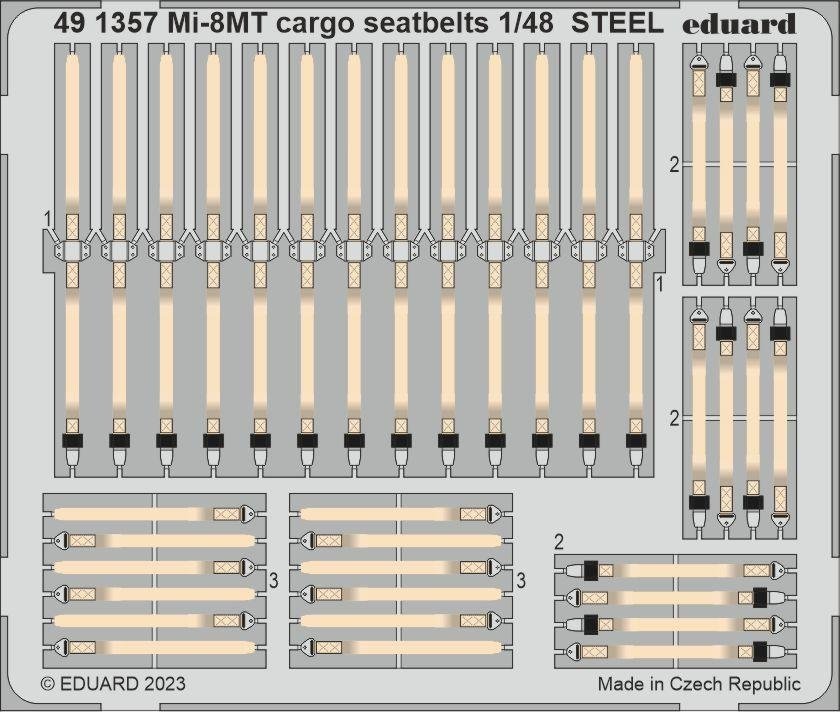 Ceintures de sécurité cargo Eduard 491357 Mi-8MT STEEL TRUMPETER 1/48