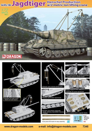 Dragon 7345 Jagdtiger /Henschel w. Grue (1/72)  – image 2