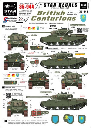 Star Decals 35-944 Centurions britanniques pendant la guerre de Corée 1/35