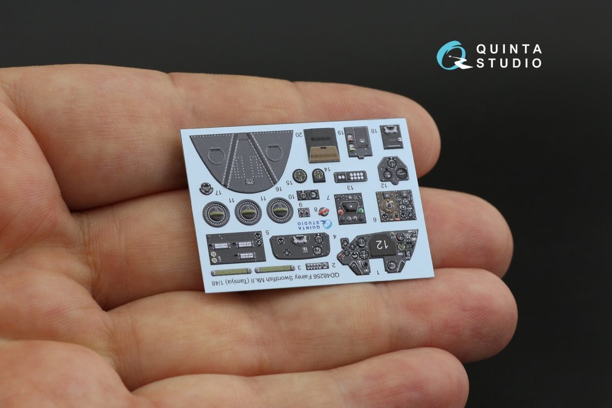 Intérieur imprimé en 3D et coloré sur papier décalcomanie Quinta Studio QD48256 Swordfish Mk.II (Tamiya) 1/48 – immagine 11