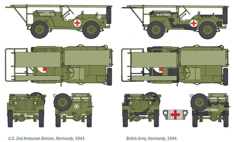 Italeri 0326 1,4 tonne. 4 4 JEEP AMBULANCE (1/35) – immagine 3