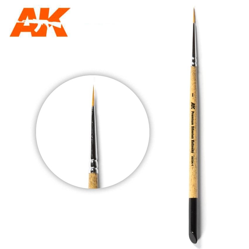 Brosse Kolinsky sibérienne AKSK-1 PREMIUM AK Interactive – 1