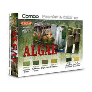 Coffret poudre et fixateur Lifecolor SPG07 Algues 6 x 22 ml