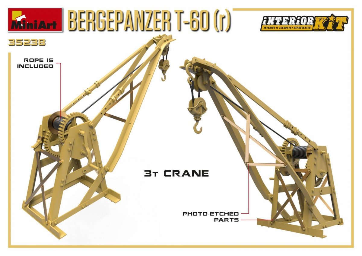 MiniArt 35238 BERGEPANZER T-60 ( r ) KIT INTÉRIEUR 1/35 – Bild 5