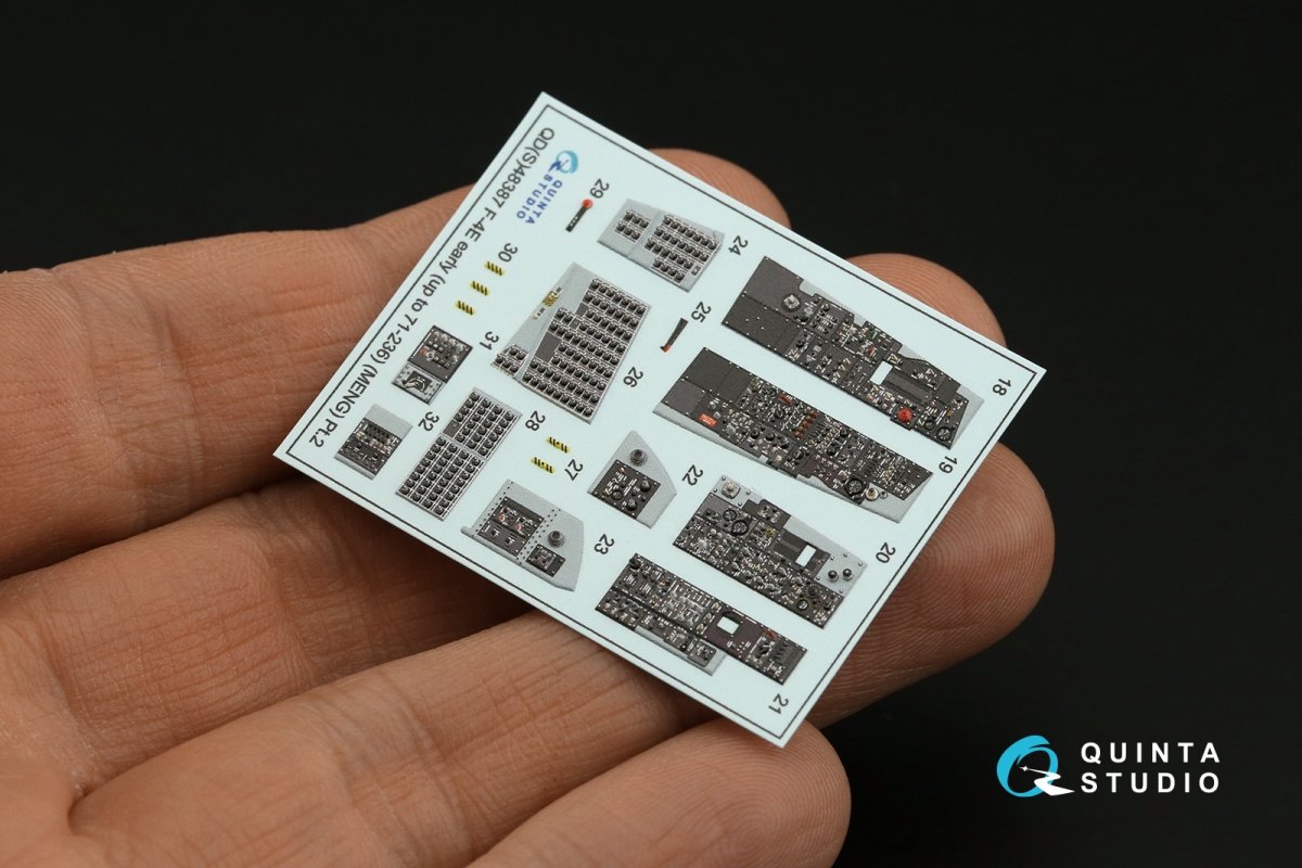 Quinta Studio QD+48387 F-4E early with slatted wing 3D-Printed &amp;amp; coloured Interior on decal paper (Meng) (with 3D-printed resin parts) 1/48 – zdjęcie 8