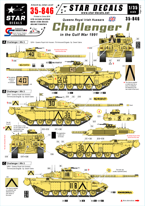 Star Decals 35-846 Challenger I dans la guerre du Golfe 1/35