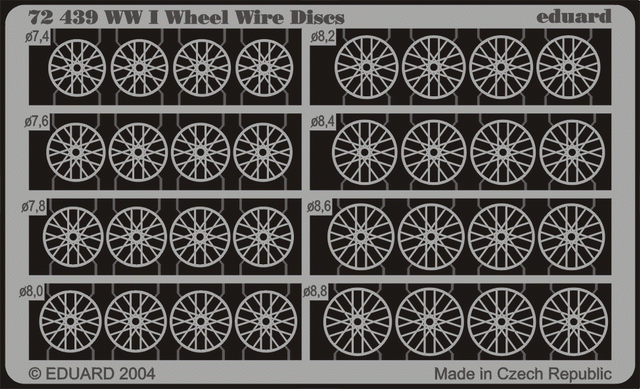 Disques à rayons de roue Eduard 72439 Première Guerre mondiale 1/72