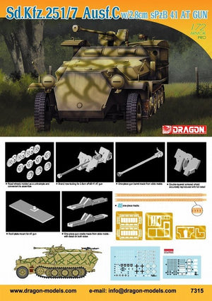 Dragon 7315 Sd.Kfz.251/7 Ausf.C avec canon sPzB 41 AT de 2,8 cm (1/72) – image 3