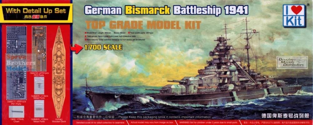 J'adore le kit 65701 Cuirassé allemand Bismarck 1941 avec kit de détails au 1/700