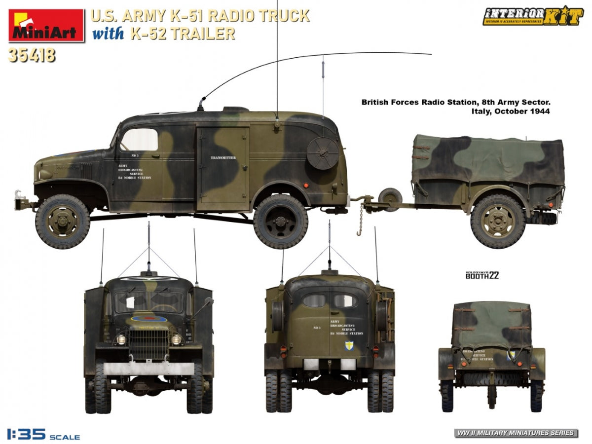 MiniArt 35418 Camion radio K-51 de l&amp;#39;armée américaine avec remorque K-52. Kit intérieur 1/35 – image 11