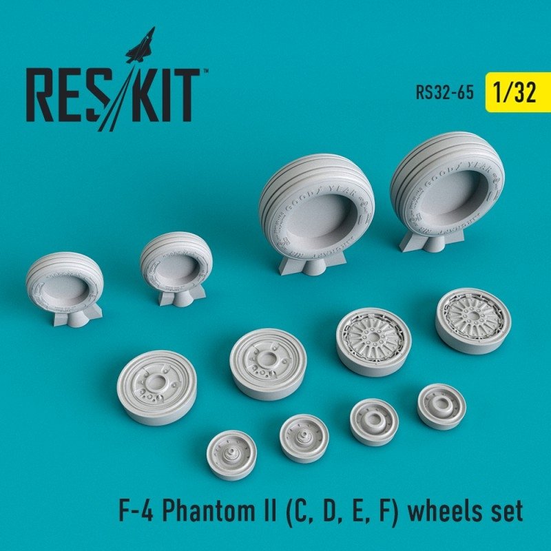 RESKIT RS32-0065 Jeu de roues F-4 Phantom II (C, D, E, F) 1/32