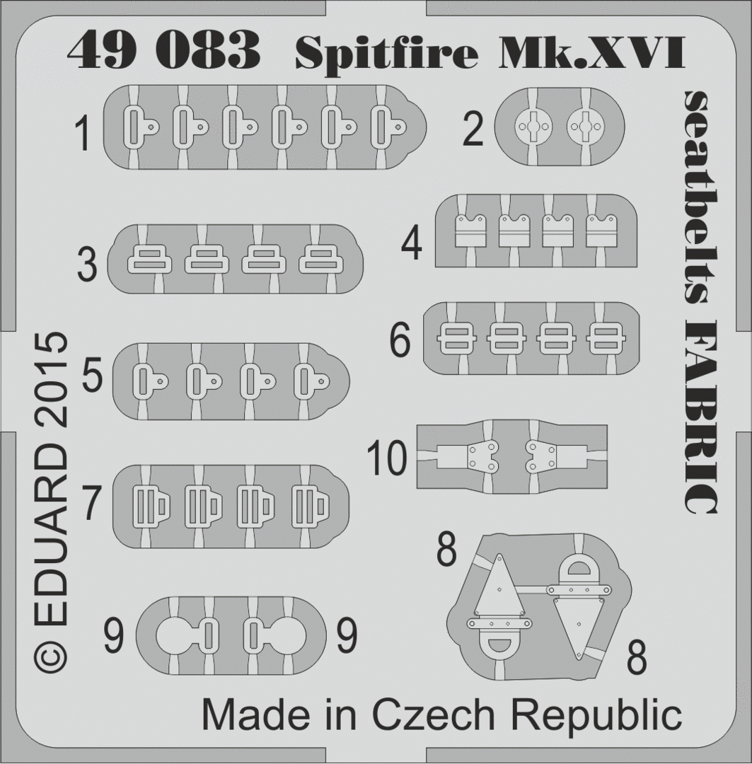 Ceintures de sécurité Eduard 49083 Spitfire Mk. XVI, tissu, échelle 1/48, Eduard – image 2