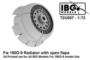 IBG 72U007 Radiateur Fw 190D-9 avec volets ouverts, kit imprimé en 3D à l&amp;#39;échelle 1/72