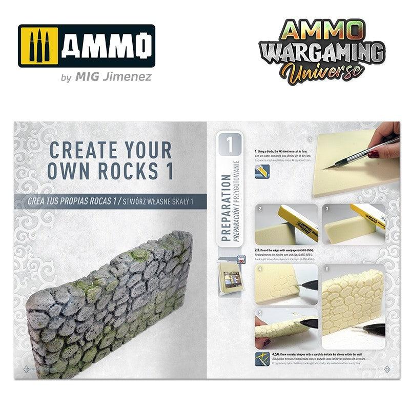 Ammo of Mig 6930 AMMO WARGAMING UNIVERSE Livre 11 – Créez vos propres rochers (anglais, espagnol, polonais)  – image 6