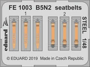 Ceintures de sécurité Eduard FE1003 B5N2 en acier Hasegawa 1/48