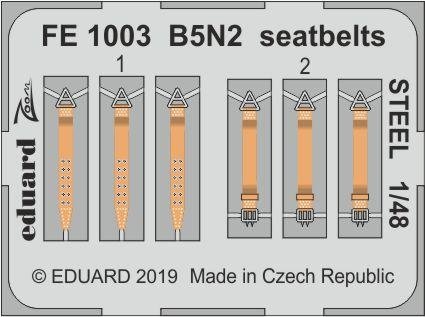 Ceintures de sécurité Eduard FE1003 B5N2 en acier Hasegawa 1/48