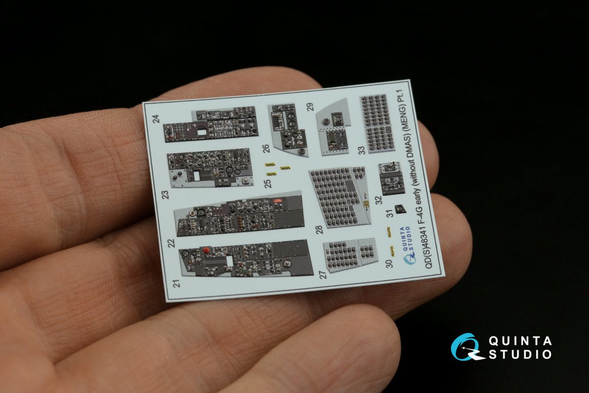 Intérieur imprimé en 3D et coloré sur papier décalcomanie Quinta Studio QD48341 F-4G (première génération) (Meng) 1/48 – image 5