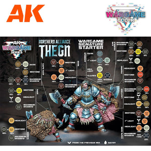 AK Interactive AK11771 NORTHERN ALLIANCE THEGN – KIT DE DÉMARRAGE DE JEU DE GUERRE – 14 COULEURS ET 1 FIGURINE – immagine 4