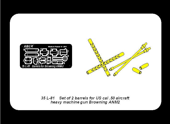 Aber 35L-081 Jeu de 2 canons standard pour mitrailleuses d&amp;#39;avion américaines cal .50 Browning ANM2 (1/35) – Bild 5