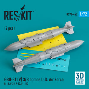 RESKIT RS72-0465 GBU-31 (V) 3/B bombes US Air Force (2 pièces) (Impression 3D) 1/72